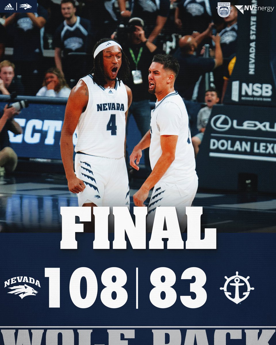 𝟒-𝟎

Jarod Lucas scores a career-high 30 points to lead 6️⃣ different Pack players in double-figures, and Nevada scores their most points in a game since November 2018 to earn the 25-point victory and remain undefeated 😤

#BattleBorn | #PackParty