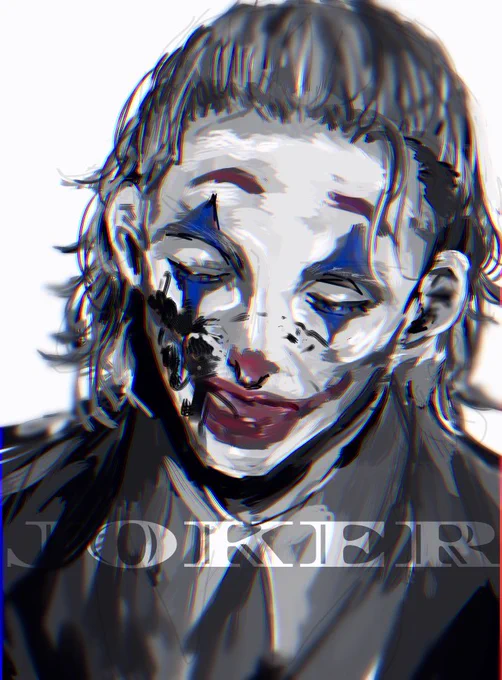 JOKERにハマりたての時に描いた絵とハマりにハマった後に描いた絵