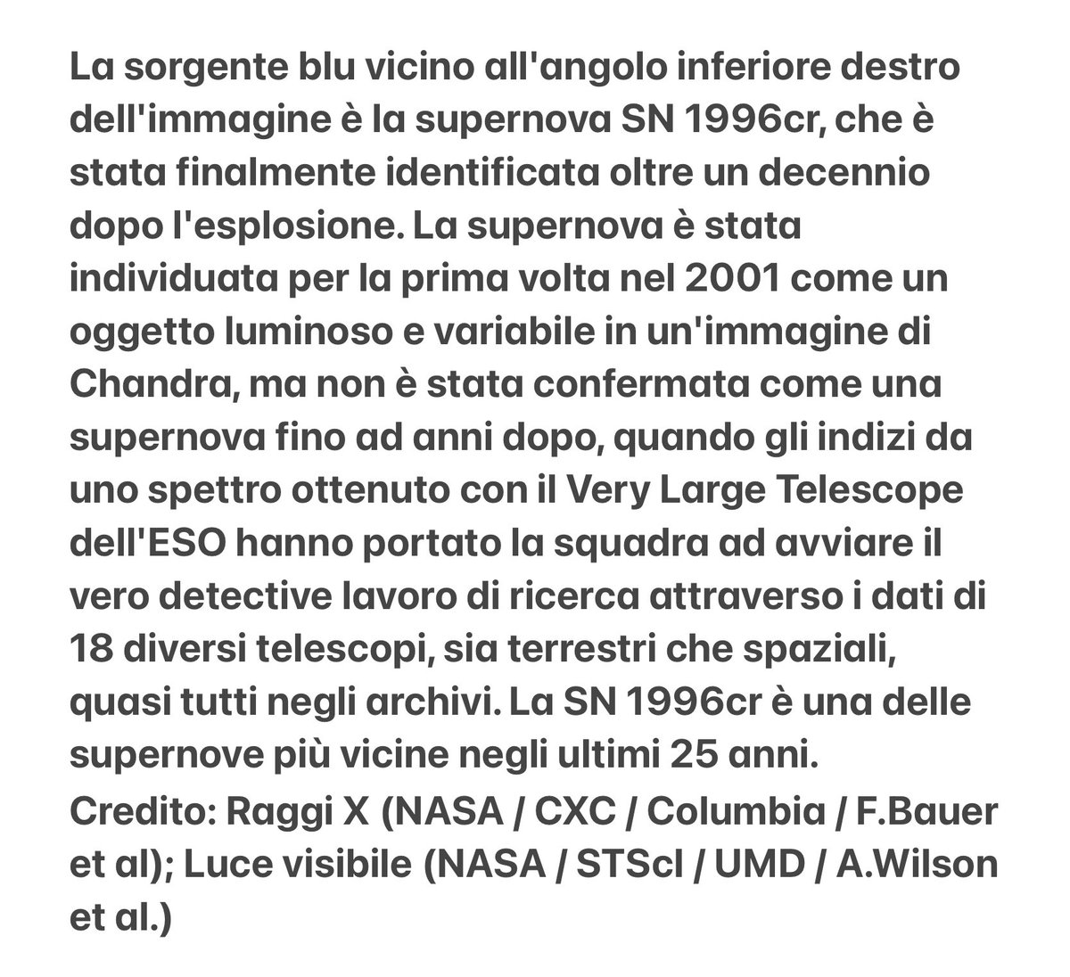 Cron_Silenzio's tweet photo. Questa immagine mostra la vicina galassia #Circinus, situata a circa 12 milioni di a.l. . I dati dell'Osservatorio a raggi X #Chandra sono mostrati in blu ei dati di #Hubble sono mostrati in giallo ("banda I"), rosso (idrogeno), ciano ("banda V") e luce blu (ossigeno). https://t.co/K2CwrUIhBU
