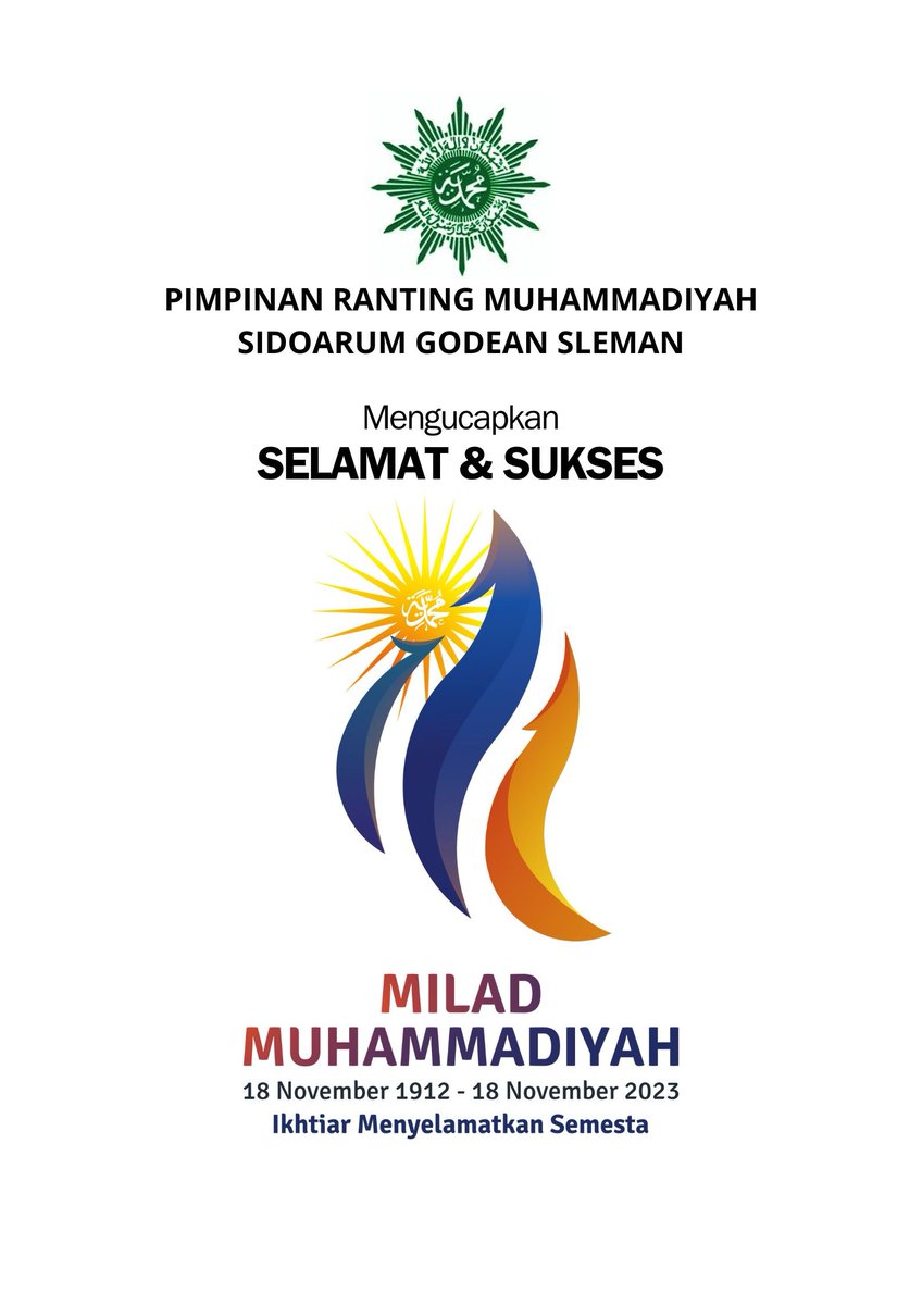 Selamat Milad 111 Muhammadiyah, 18 November 2023