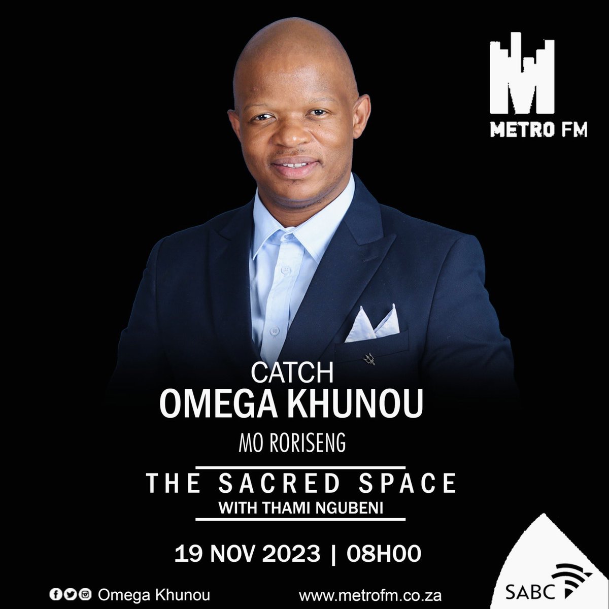 OmegaKhunou's tweet photo. Morning fam 👋👋 We are LIVE this morning 8am on METRO FM 😍😍we will be talking about MO RORISENG and also my 16th CROWN GOSPEL AWARDS NOMINATIONS 😊😊

#mororiseng https://t.co/kVJnDoOpwz