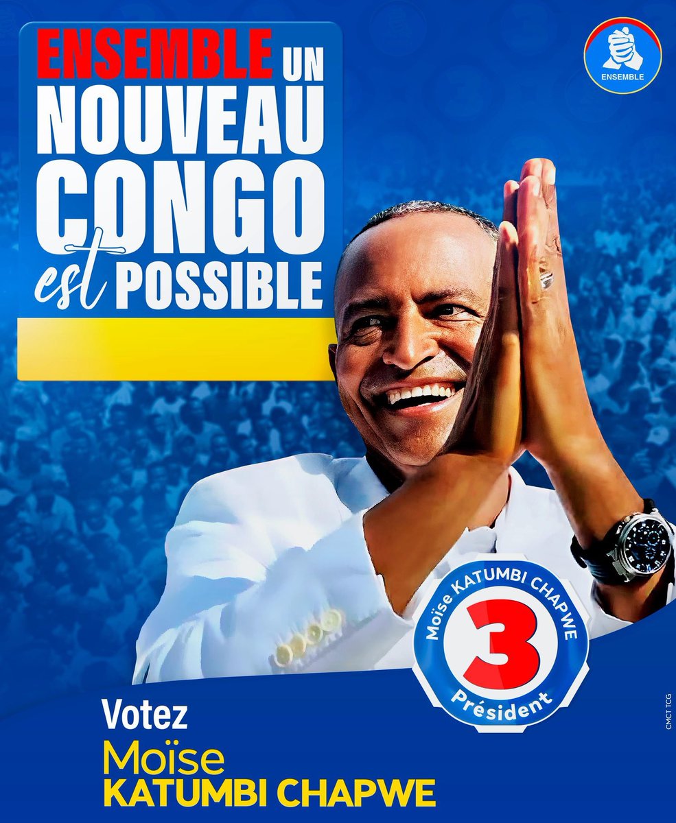 Chers frères et Sœurs congolais et Congolaise.Votons tous le Numéro 3.l'homme de développement Moïse Katumbi