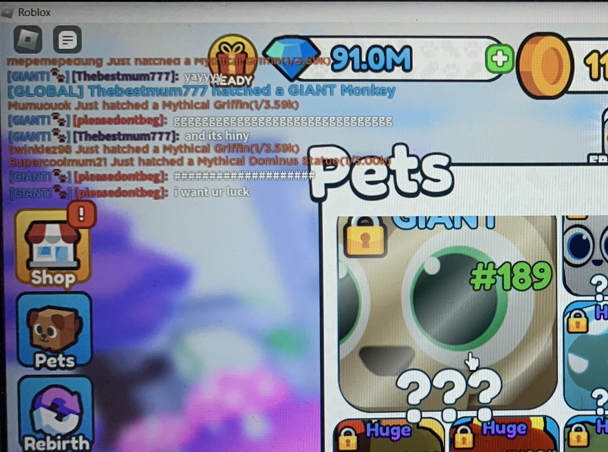 Mumuouok's tweet photo. Finally! My Alt got the giant monkey and its Shiny!!!
#ctrlgames #luckyblocklegends https://t.co/6fToqfYymq