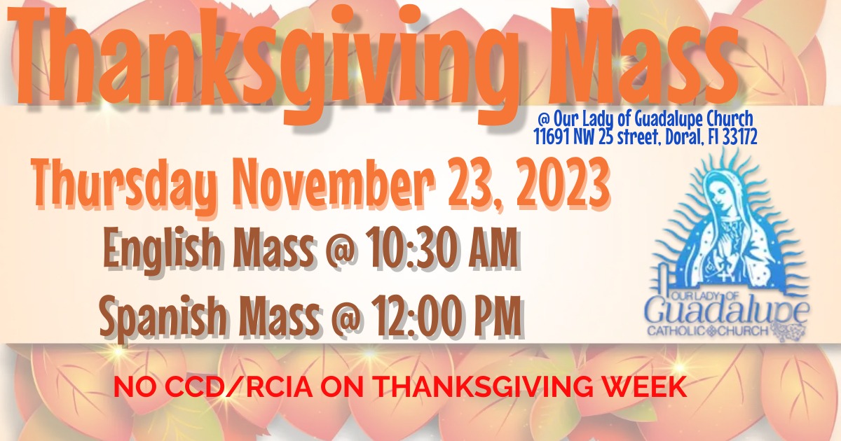 ccd_guadalupe's tweet photo. NO CCD/RCIA CLASSES
Sundays, November 19 &amp; 26
Monday, November 20,
Tuesday, November 21
Wednesday, November 22 https://t.co/bRhpU0RUFz