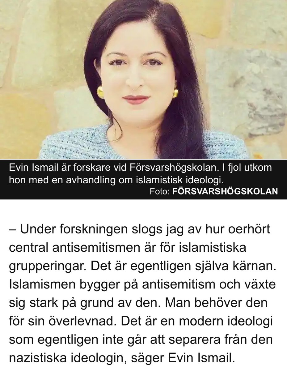 ”Sverige som land har förlorat oerhört mycket på att staten har gett legitimitet åt en reaktionär rörelse och reaktionära tolkningar av religionen”, säger @EvinIsmails som forskat om Muslimska brödraskapet och antisemitism expressen.se/ledare/patrik-…