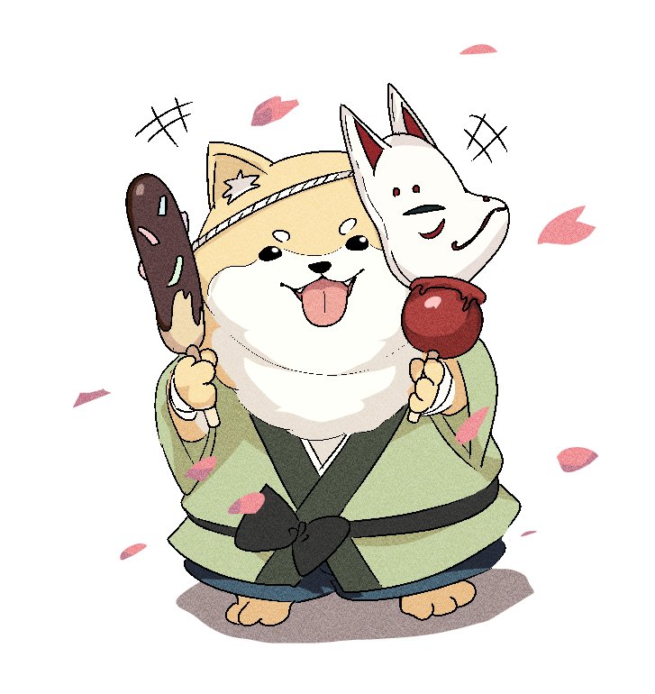 food mask japanese clothes candy apple holding food dog holding  illustration images