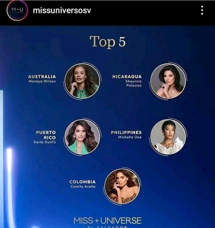 gabcxzt's tweet photo. AND THE COOKING SHOW GOES TO MISS UNIVERSE! WHAT A SHAME HOW COME THEY POST THE REAL TOP 5 BUT SUDDENLY DELETED IT AND CHANGING THE TOP 5 PHILIPPINES TO THAILAND? 😆

filipinas we’ve been robbed, miss universe organizers are afraid of michelle dee to win. https://t.co/AeX29eLPLH