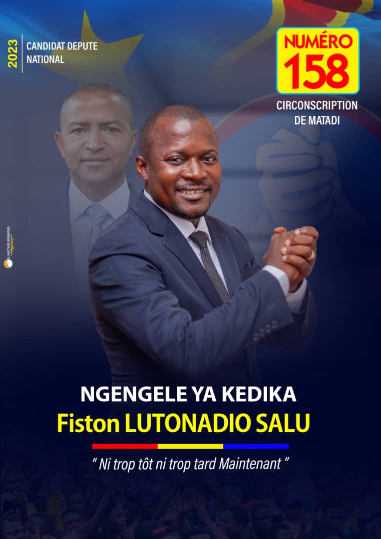 ltdsalu's tweet photo. Il est là, Yeyo, Yandi yayi... Fiston LUTONADIO SALU votre candidat à Députation Nationale N° 158, circonscription électorale de Matadi  #Ngengele_ya_kedika https://t.co/wr3QeMyFU2
