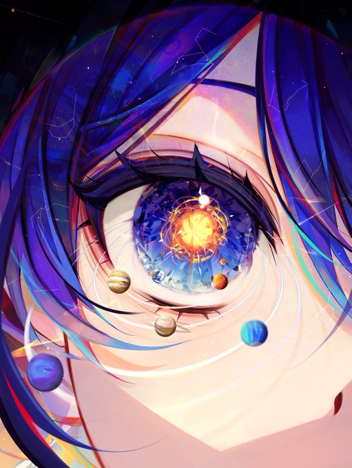 Eye art  Solar system / Cherry blossoms Dragon / Stained glass