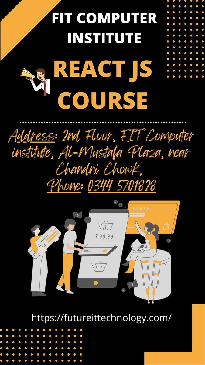 FIT_INSTITUTE_'s tweet photo. React Js course Academy In Rawalpindi Islamabad
Address: 2nd Floor, FIT Computer institute, Al-Mustafa Plaza, near Chandni Chowk,
Phone: 0344 5701828
#JsxInReact
#Reactjs
#WebDevelopment
#JavaScript
#Webapplicationdevelop
#fitcomputerinstitute 
#fitcomputeracdmey https://t.co/ttv0lIhWag