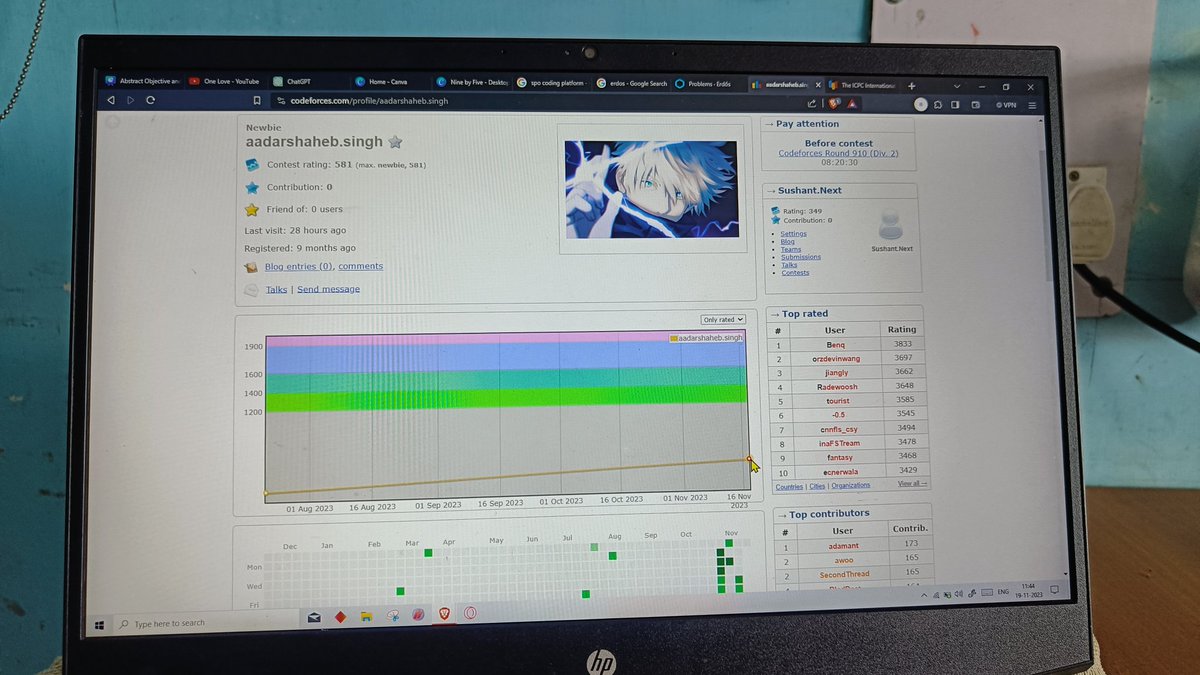 AadarshShaheb's tweet photo. Finally there was an increment in my rank in codeforces. Soon going to become the candidate master🤌🏽🦾 https://t.co/Rg9rsZwvCK