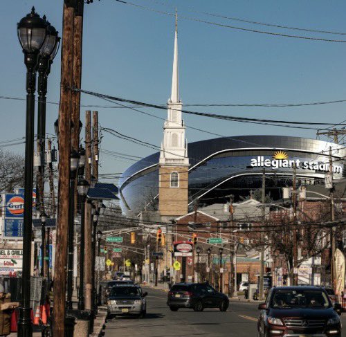 NA__Athletics's tweet photo. Introducing North Arlington’s newest feat.. Allegiant Stadium 2! It is a 100,000 seat venue that will be located near Veterans Middle School.

Allegiant Stadium 2 will host several Jets and Giants games in 2025 and be your new home of NA Soccer! 

@_NorthArlington @NA_NAHS_VMS https://t.co/N3IX1Ndt5P