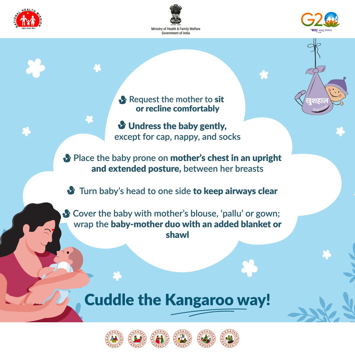 A_ArogyaMandir's tweet photo. 🤱Kangaroo Mother Care (KMC) is a simple method of care for low birth-weight infants, promoting skin-to-skin contact and exclusive breastfeeding. It's more than cuddles; it's essential care.
Visit #AB_HealthandWellnessCentre to learn more.
#NewbornWeek #ParentingTips https://t.co/enEW2S6G9y