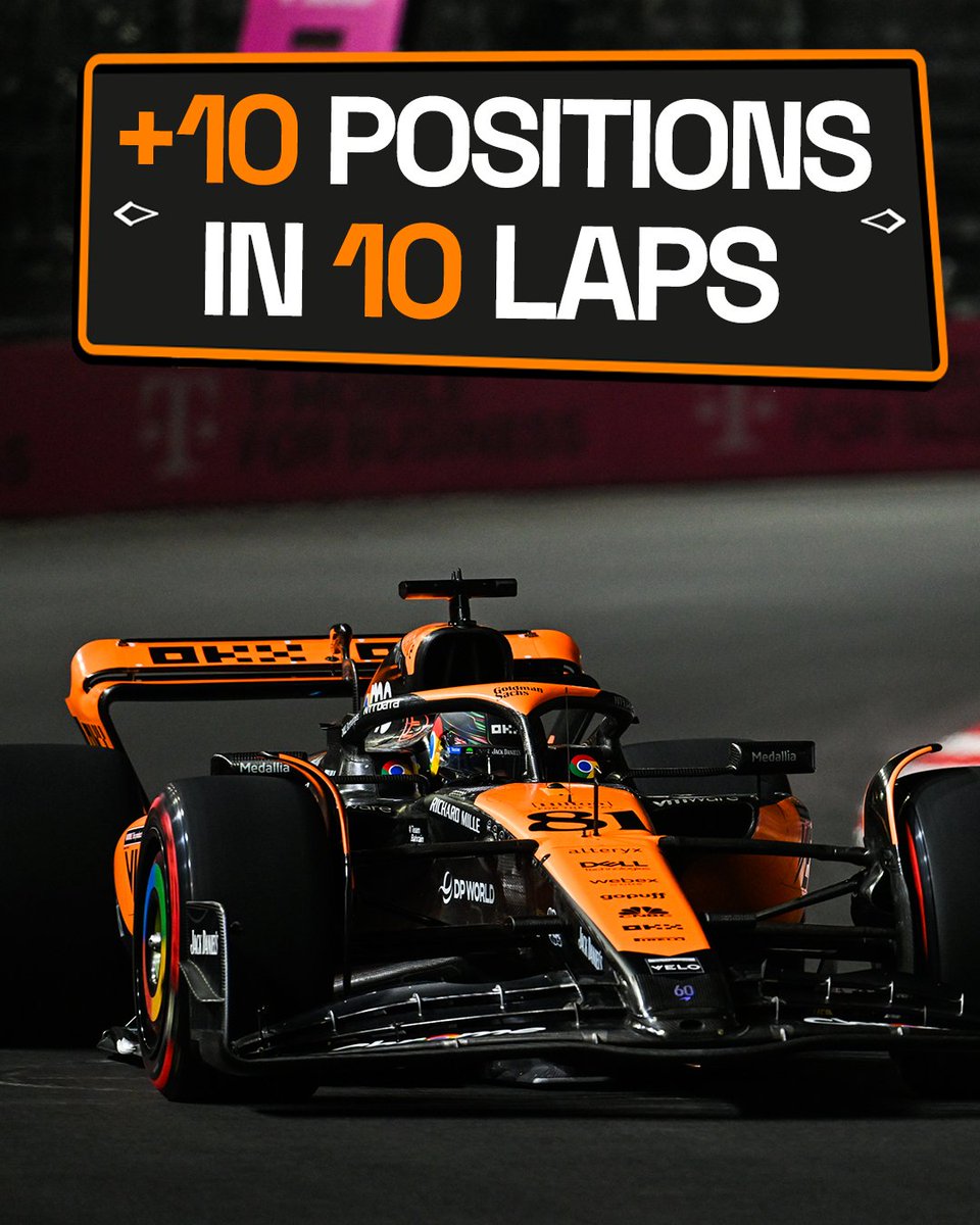 Oscar is on a CHARGE. 🤯 #LasVegasGP 🇺🇸