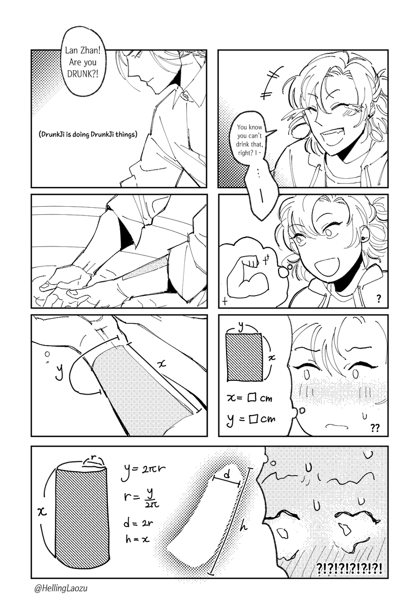 HellingLaozu's tweet photo. cw/ sexual themes, non-consensual computations...? 

The problem with being a gay who can do math is that your brain starts mathing the math 
#魔道祖师 #忘羨 #MDZS #WangXian https://t.co/CT2mlFGwVW
