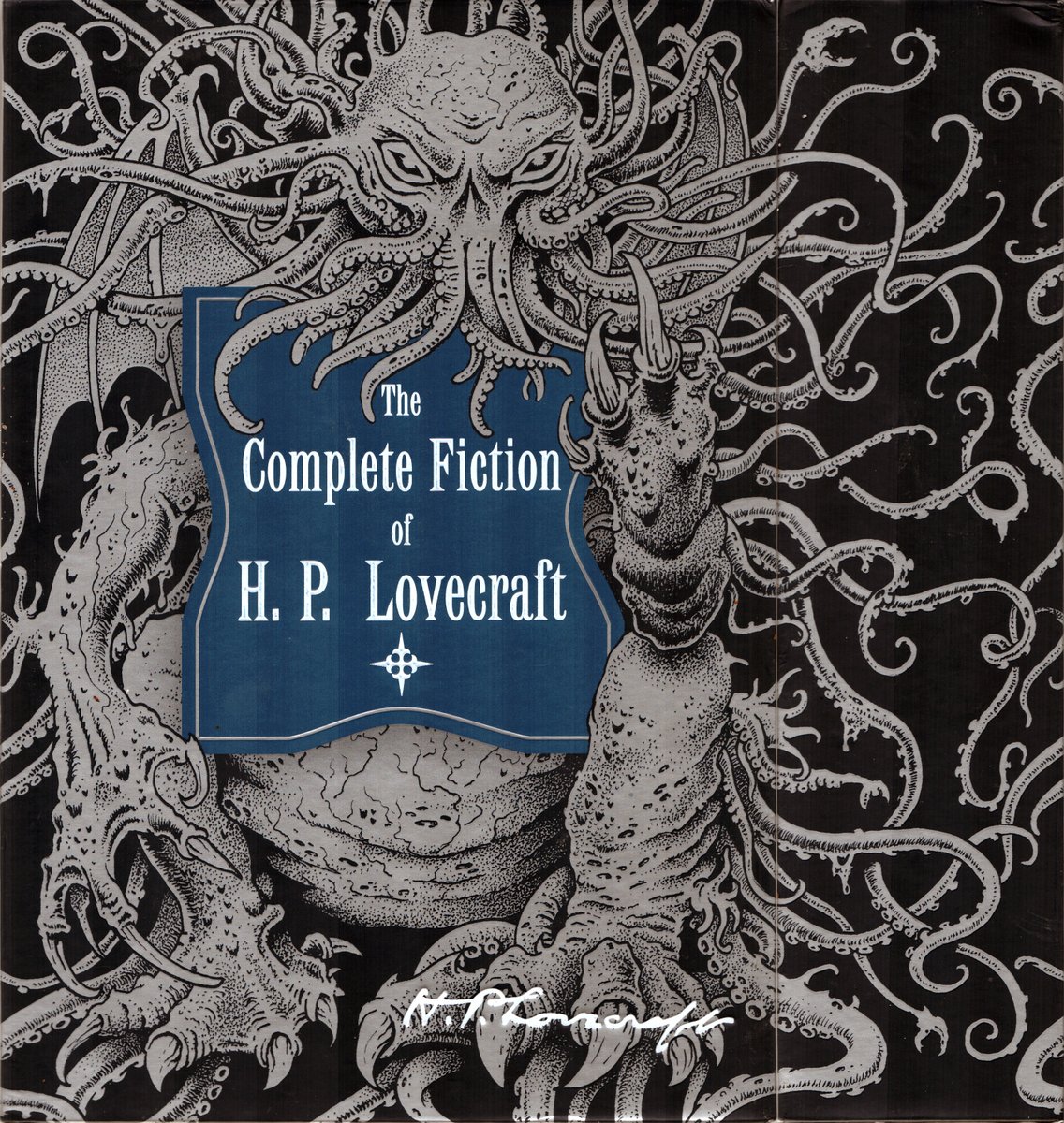 mavmaramis's tweet photo. The Complete Fiction of H. P. Lovecraft, Race Point Publishing, undated 22nd printing of 2014 edition. Box art: Dave Carson. #BookCover #Lovecraft #DaveCarson #horror #CthulhuMythos #70sscifiart @thatsgoodweb @afrocosmist @retroscifiart @doberes https://t.co/peizQaCYIL