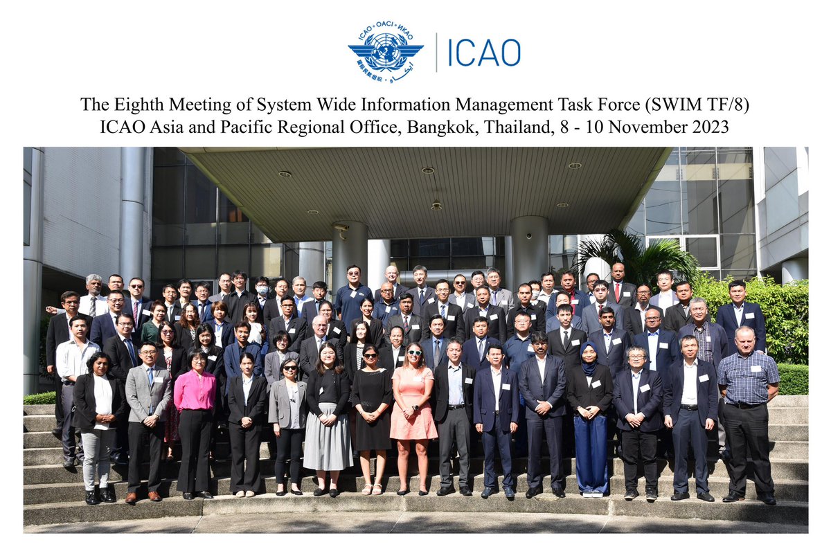 bunkongnov's tweet photo. The Eighth Meeting of System Wide Information Management Task Force (SWIM TF/8), @icao APAC, #Bangkok, 8-10 November 2023 https://t.co/iH7WGgAdpT