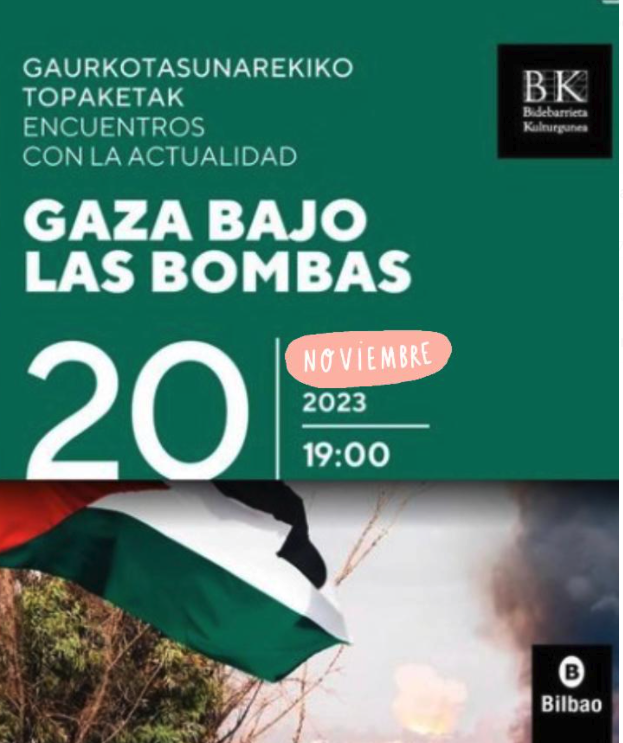 mikel ayestaran (@mikelayestaran) on Twitter photo Mañana, lunes, cita en #Bilbao para hablar de #Gaza bajo las bombas con <a href="/itxaP/">Isabel Pérez ‘Um Luay’</a> <a href="/reparazz/">Mikel Reparaz</a> <a href="/DaniAlvarezEiTB/">Dani Álvarez</a> Mañana, lunes, cita en #Bilbao para hablar de #Gaza bajo las bombas con <a href="/itxaP/">Isabel Pérez ‘Um Luay’</a> <a href="/reparazz/">Mikel Reparaz</a> <a href="/DaniAlvarezEiTB/">Dani Álvarez</a>