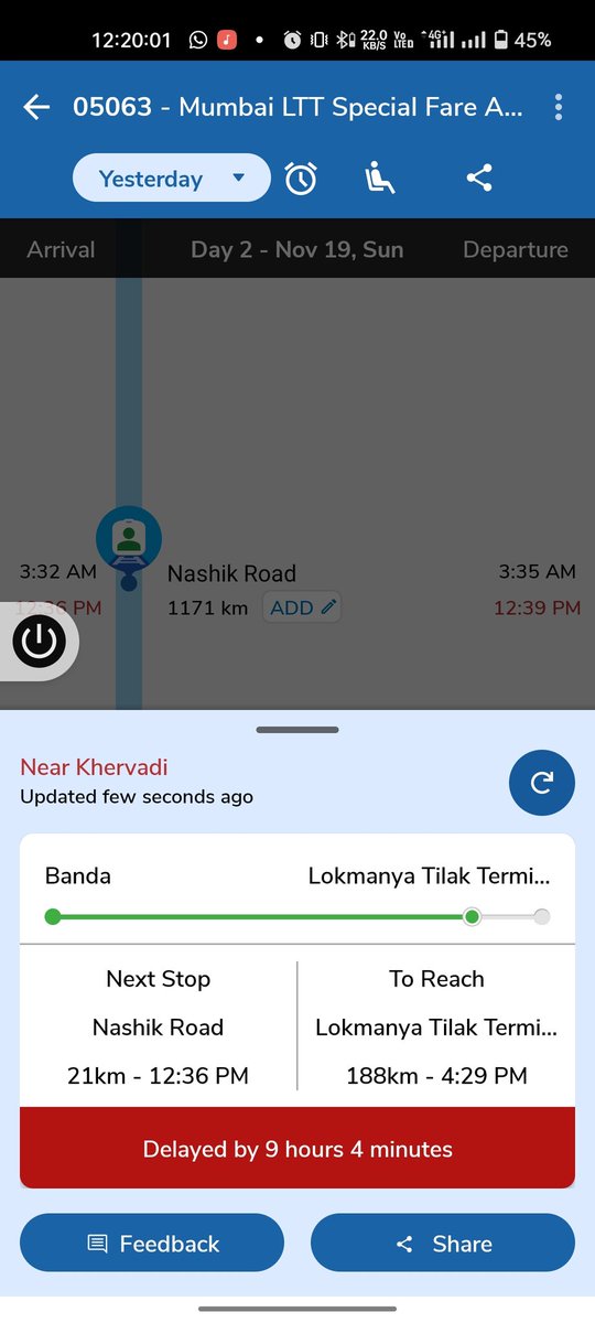 as14102000's tweet photo. Ye kon si special train hai jo 9 ghante deri se chal rhai hai #railway #indiarailway @AshwiniVaishnaw @CPRONCR @RailMinIndia @narendramodi @PMOIndia @RailwaySeva https://t.co/sxnH3a6txJ