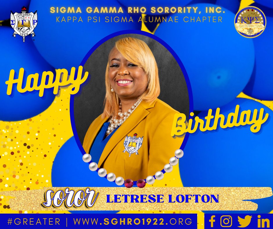 KPS_GradSGRho's tweet photo. #POODLEPAUSE
Let's take a moment and wish Soror Letrese Lofton💙💛 a #Rhoyalblueandgold birthday! #Greaterservice #SigmaShoutout #The10RubiesofLight #7thgeneration #ACE #Golden∑ynergy #KPS https://t.co/ieWhkmp6JO