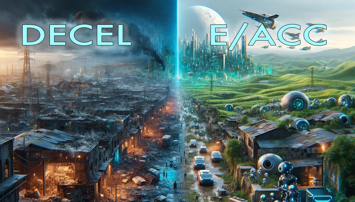 IterIntellectus's tweet photo. Ok guys, gather around.
As I feel obliged by the state of matters, I will give you my very dumb take on the current thing:

As I see it now, this is war. 
Ideological, philosophical, memetic.

It’s not a war for land, power, or money (even though these are at stake in the short term). 
It’s a war of ideas and principles, a war that will define the future of our civilization (I am dead serious on this), a war for the cultural zeitgeist.

On one side, we have e/acc and Techno-Optimism that embrace technological advancement and social change as forces for progress.
On the other side is Effective Altruism (EA), decels, wordcels, extintionists, which offer a different perspective focused on what they claim is evidence-based solutions to pressing issues.

At the core of e/acc is a respect for the laws of physics and a belief that life and intelligence emerge in systems that capture and utilize energy and information effectively. 
Complementing this, Techno-Optimism sees technology as the engine of human progress and solutions to our greatest problems.

In contrast, EA emphasizes “rational” analytical methods to determine the most effective ways to help humanity, often critiqued as overly bureaucratic and missing the unpredictable nature of innovation.

E/acc believes that accelerating technological and social changes can substantially improve the human condition. While acknowledging potential risks, it views acceleration as largely positive - with the right directionality, society can harness technology strategically to navigate toward greater prosperity. 
Techno-Optimism offers hope against modern pessimism, arguing that, guided by ethics, technology can resolve many challenges of our times. Diverging from dystopian visions, it provides a constructive outlook empowering innovation and progress.

EA, instead, tries to adopt a measured stance, using evidence and reasoning to find the most impactful interventions. Its proponents focus on quantifiable outcomes, prioritizing causes based on projected benefits. While appreciating technology, EA emphasizes current solutions over speculative possibilities.

E/acc and Techno-Optimism believe technology is transformative and a force for good and see human flourishing as a consequence of technological advances. They see how every progress of our civilization came from new technologies and knowledge.

EA, instead, thinks that humans are too stupid for technology and that only very few of the elite members among their ranks have the required skills to handle them.
You, stupid human, cannot wield the power that the gods of rationality bestowed upon them for the creation of the blog of the enlightened.
Even better. Power should be centralized and controlled only by corporations they can control. But, of course, this is only for the good of humanity, not a power grab. Sure. 
On top of that, they argue that many of our current issues are caused by technology, and we would be better off without it. 
Sure, OK, then go back to treating cancer with prayers and leeches, you Luddite.

What I see as the starkest difference between the two ideologies is the role that the individual plays in these two conflicting views. 
This difference, I reckon, is the very same difference between democracy or republic and top-down tyranny.

On one side, e/acc sees the role of the individual as paramount:
“go build, do work, what have you done today anon? What are you building today?”.

You, an individual, a human being, are responsible for yourself. No one is coming to save you, so go out in the world, build good things, useful things, things that people like and use. 
Hence, so many founders are e/acc. They know how hard this is but also how rewarding and a force for good it is. It’s harder but more fulfilling. It takes work, sweat, and struggle, but you get meaning and purpose in return.

And the centrality of anon accounts is quite telling for me.

It’s not WHO you are but WHAT you do. It’s a proof-of-work membership. It’s a meritocracy. It’s asking everyone to take responsibility and be proactive in climbing the Kardashev scale and contributing to bringing forth the utopian future we all dream of.

Conversely, EA sees as the driving factor attributing validity and respect to an endeavor the WHO is taking part in.
Where did you study, who do you know, who are your friends.

It also sees its members as morally and intellectually superior to everyone else just because, you know, they are smart and you are not.

Take what Tristan said just a couple of days ago: “Even if AGI could save my mother’s life, but there was the risk of humanity’s extinction, I wouldn’t do it” (Paraphrased, but you get the point)
Now, it would be very honorable of you if that were the case. But you still have all the burden of proof that p(doom) >0, and you haven’t produced any meaningful theory of the extinction risk of AGI. Remember the hypothesis falsifiability?
So, your take is not altruistic or smart. It’s just psychopathic.

EA sees the general public as too stupid even to think. THEY need to have control. THEY need to be allowed to make the final decision. THEY are the ones allowed to distribute the most important resource and generator of infinities: knowledge. 
Why? Because they are Less Wrong than you.
(Yes, don’t you know that they are better than you? They are so smart and rational that they can rationalize abortion up to when a child is ~4 years old. You know, because of qualia.
Yeah, sorry, I don’t fuck with that, you dumb fedora.)

I mean, they just need to finally say “we hate humans” out loud; that’s the only reasonable next step at this point.

So, whether you like it or not, we are at war.

e/acc and Techno-optimists vs EA and decels.

Humanists vs extinctionists
Progress vs regress
Capitalism vs Communism
Decentralization vs centralization
People vs Tyrants
Optimism vs pessimism

Which way, anon?

Choose your side carefully.
The future of humanity is at stake.