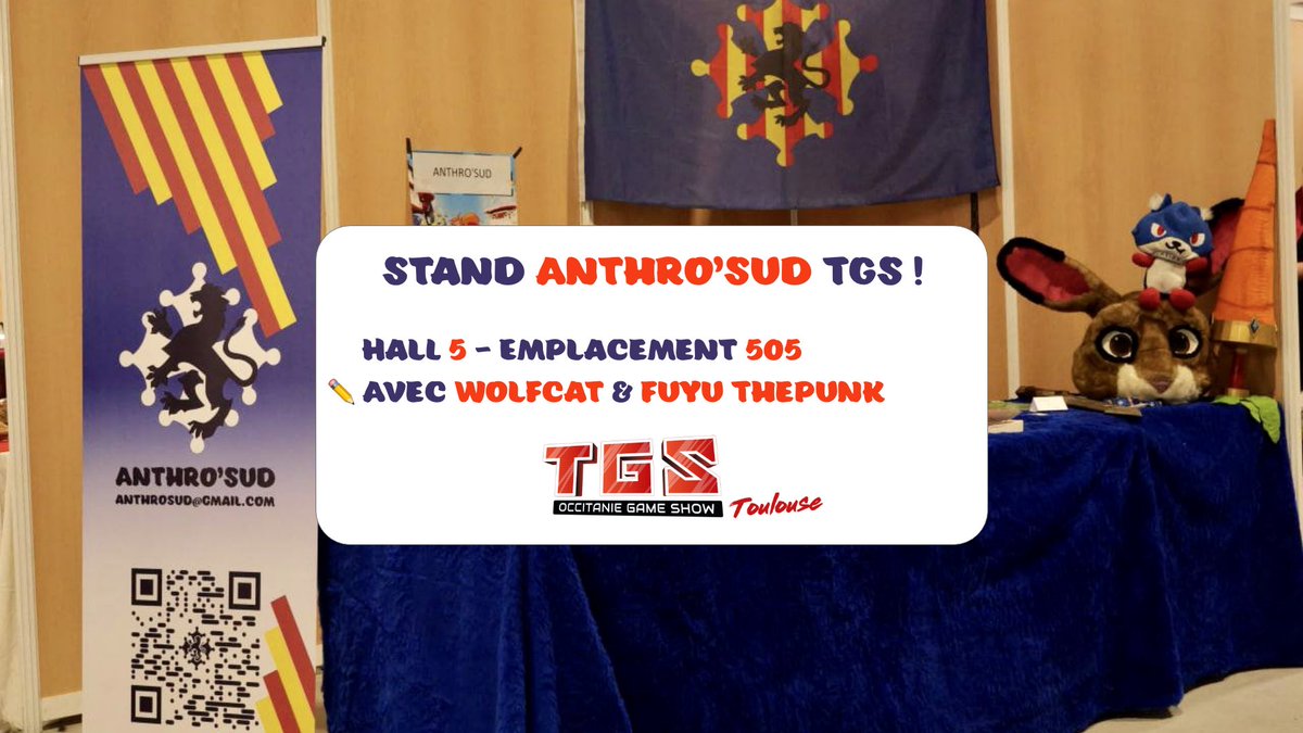 AnthroSud's tweet photo. Bonjour à tous ! 
À la TGS, vous pourrez retrouver le stand Anthro’Sud :
-> Hall 5 - emplacement 505

Seront présents : Cormag, Zorbas
- Artistes : Wolfcat et Fuyu Thepunk

⚠️ Les achats et commissions devront se faire en dehors du stand afin de respecter le règlement de la TGS https://t.co/GLOqHfRnM1