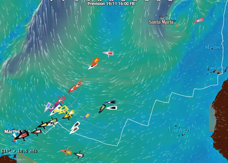 Alors que les 3 premiers #ClassImoca sont arrivés à bon port
le long chapelet des bateaux de cette classe s'étire sur 2000nm
Ce qui compte au final sur #TransatJacquesVabre #routeducafe c'est d'aller au bout malgré les difficultés
