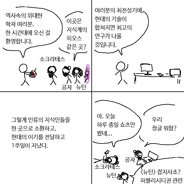 역사 속의 지식인들을 불러 모은다면