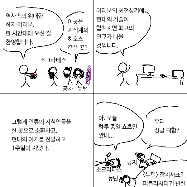 역사 속의 지식인들을 불러 모은다면 