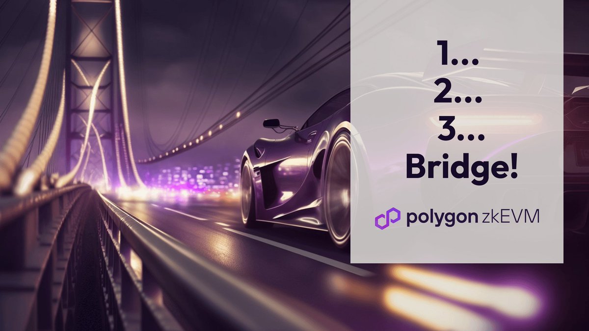 LevyQnGuibone's tweet photo. Bridging to Polygon #zkEVM Mainnet Beta is a breeze in THREE easy steps! Experience the next evolution of scaling tech at your fingertips. Try the bridge today! ๐ซด๐ฝ More: https://t.co/sJXy1UuGEs #Polygon #Blockchain #ScalingTech"
@0xPolygonLabs @0xPolygon
#Polygon #MATIC
$MATIC https://t.co/muekurG2b9