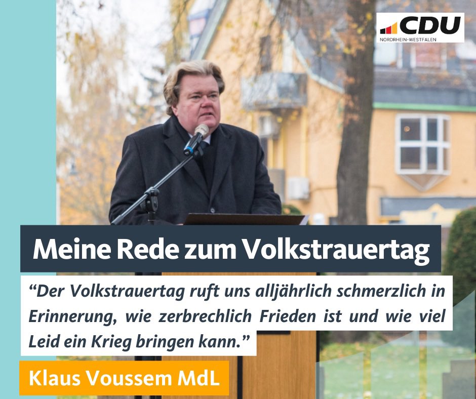 Die Toten – der vergangenen wie der aktuellen Kriege – zeigen, wie fragil der Frieden in der Welt ist und wie wichtig es ist, sich aktiv gemeinsam für den Frieden zu engagieren, Vorurteile abzubauen und die Freiheit dort zu verteidigen, wo sie angegriffen wird. #Volkstrauertag