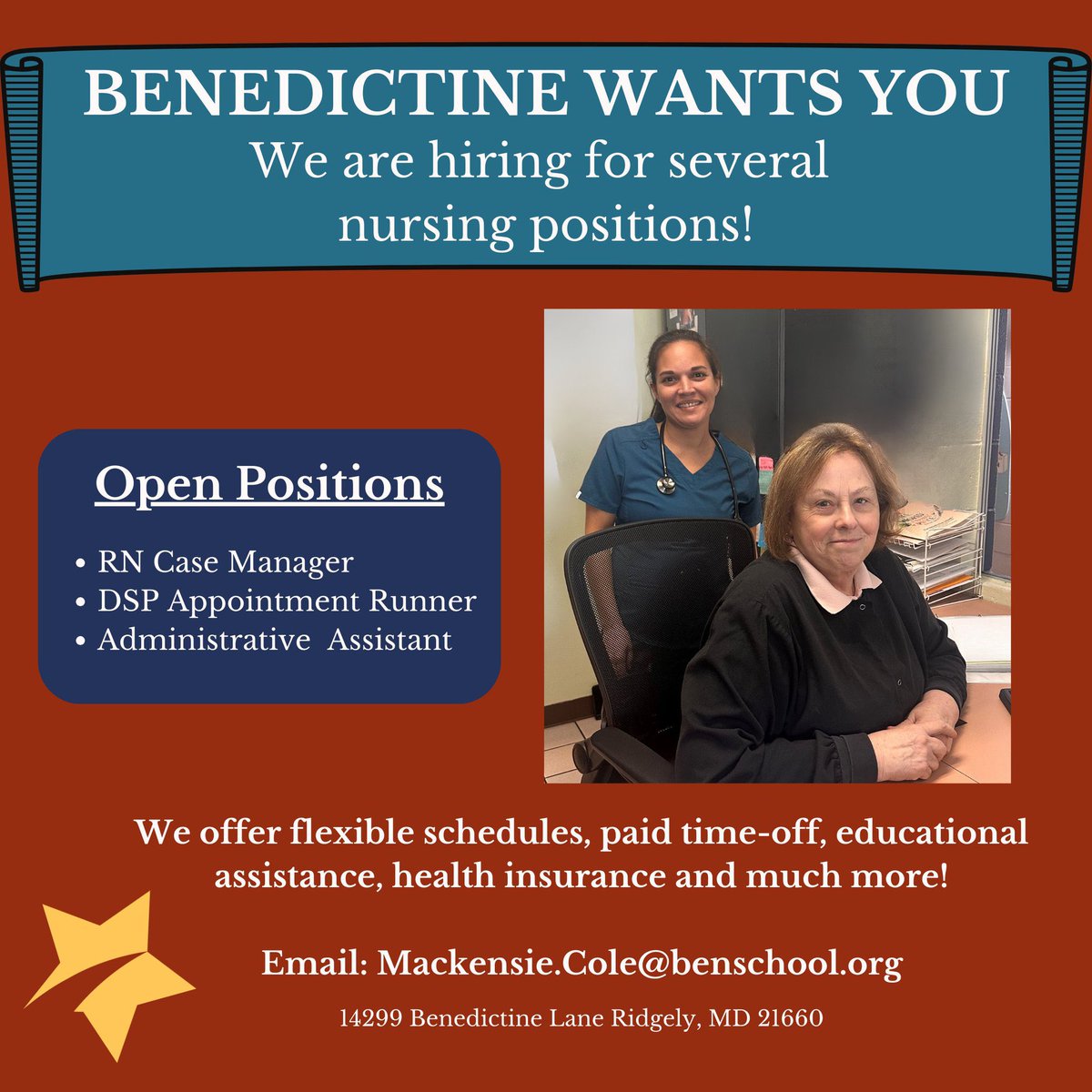 Benschool's tweet photo. Nurses! We are hiring. Join an organization where the work you do everyday truly makes a difference in the lives of those we support! #bensupports #developmentaldisabilities #autism #mdjobs #hiring #MarylandJobs #nursingjobs #EasternShoreJobs https://t.co/KGDDdGHBUp