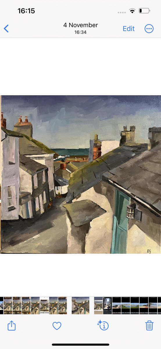 Tales from the rooftops” Port Issac 🏡 🌊 (16x16”) oil on canvas 

Port Isaac, is one of my favourite places in Cornwall. Where quaint houses exude endless character and charm. 🏡💖
#portisaac #artist #contemporaryart #impressionist #impressionism #cornishart #cornwall #docmartin