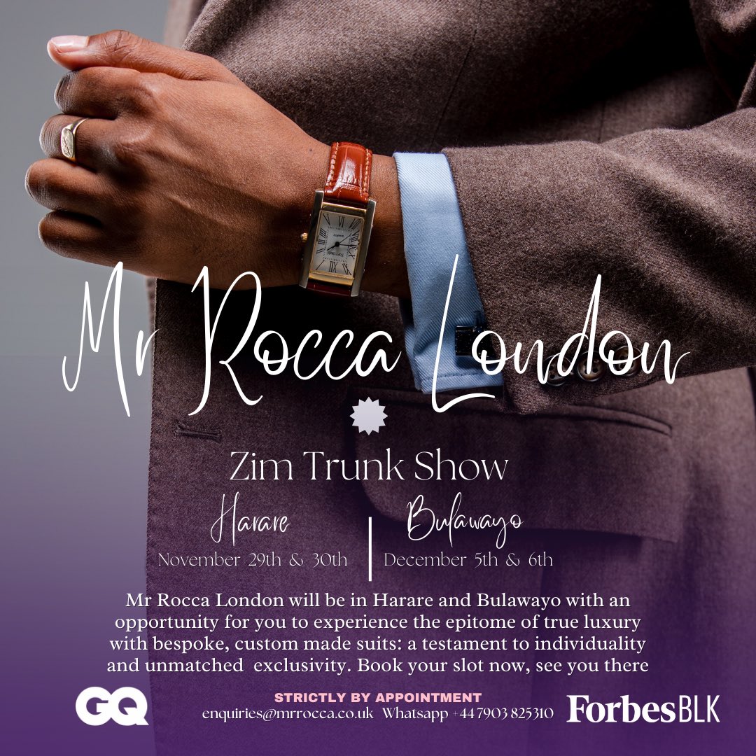 Mistar_Rocca's tweet photo. we are exactly 10 days away from our end of year exclusive Trunk Show in Harare on the 29th &amp; 30th of November then head to Spain 🇪🇸 for our European clients, it’s important to introduce our potential clients and audience into the sartorial and opulence world of fine tailoring. https://t.co/UewzSTnqyc