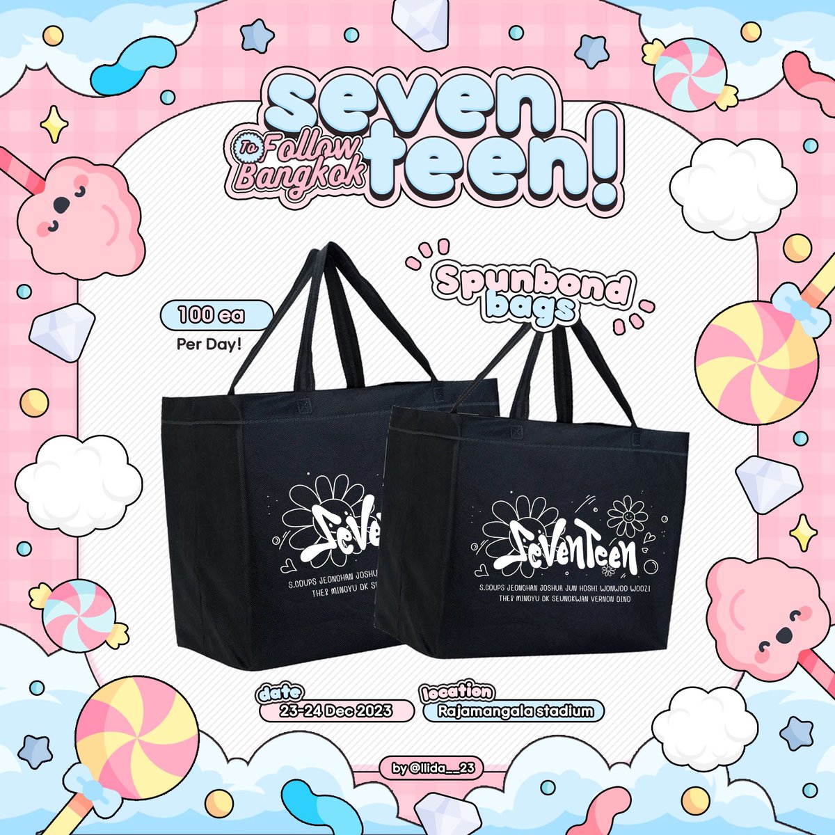pls rt  ✿✿✿

Giveaway  ꙳꒰ ੭ ˃̶̀·̮˂̶́꒱੭
    #FOLLOW_TO_BANGKOK

  ʚ♡⃛ɞ Spunbond bag 200 ea ʚ♡⃛ɞ
           100ea/day

🗓 : 23-24 dec 2023
📍 : rajamangala stadium 
⏰ : TBA

       ❁rt &amp; show this tweet❁
    exchange pls dm  5ea/day

#กะรัตพระเวสสันดร #SVTinBKK