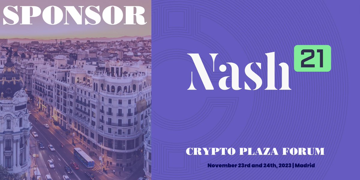 ⏰ Cuenta atrás para Crypto Plaza Forum V....   ¡¡QUEDAN 4 DÍAS!!    

📷 Hoy tenemos el honor de anunciar a <a href="/Nash21_io/">Nash21</a> 
como Partner del evento.    

Consigue ya tus entradas en cryptoplazaforum.com y prepárate para una experiencia transformadora. 📷