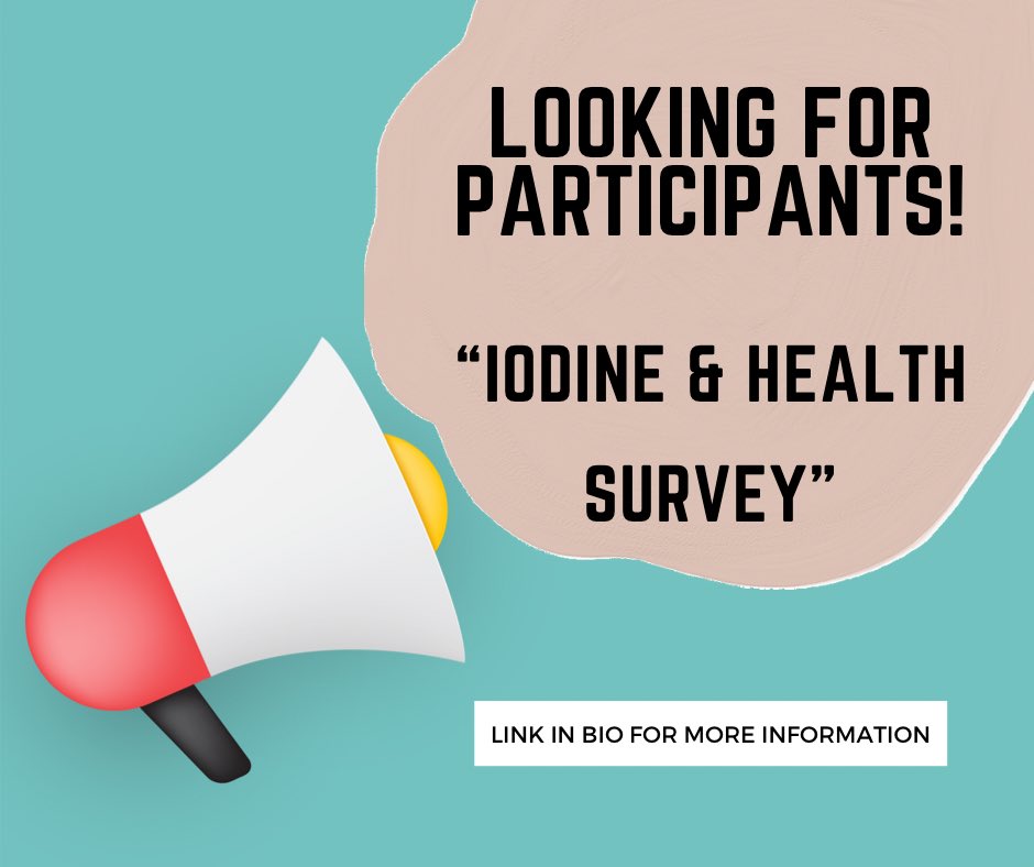 Ruethaithip Surasiang (@rsurasiang) on Twitter photo 📣 ***New research study!***👋
Have you ever heard about #iodine?
👫 We are looking for adults aged 18+ in the UK?
📩 Find out more and complete the survey here: bit.ly/IodineHealthSu…
Please share!
🎯 (Voucher prize draw available)
#iodine @EmilieCombet <a href="/OuraniaVarsou/">Dr Ourania Varsou (She/Her)</a> 📣 ***New research study!***👋
Have you ever heard about #iodine?
👫 We are looking for adults aged 18+ in the UK?
📩 Find out more and complete the survey here: bit.ly/IodineHealthSu…
Please share!
🎯 (Voucher prize draw available)
#iodine @EmilieCombet <a href="/OuraniaVarsou/">Dr Ourania Varsou (She/Her)</a>