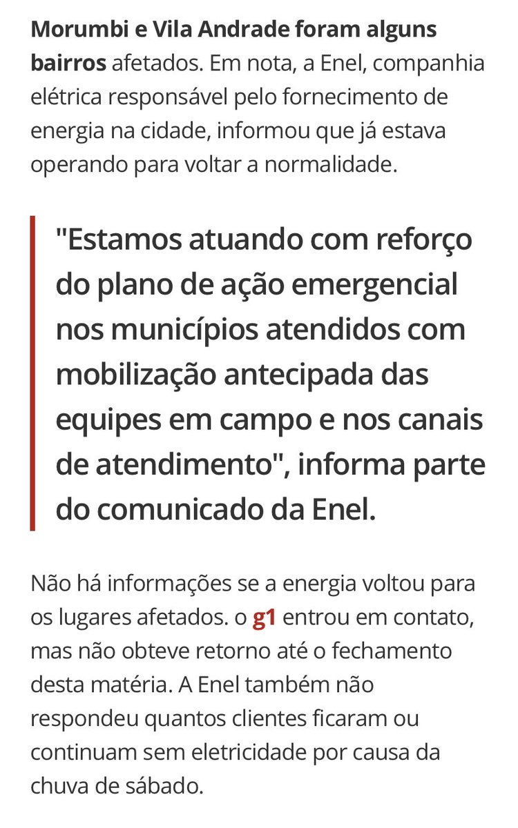 paulalaier's tweet photo. Além da falta de energia elétrica, a falta de informação… @EnelBrasil @EnelClientesBR @EnelGroup os canais sugeridos pela empresa para avisar sobre a falta de luz tampouco informam sobre previsão de retorno :( https://t.co/2oS1fxS6Hq