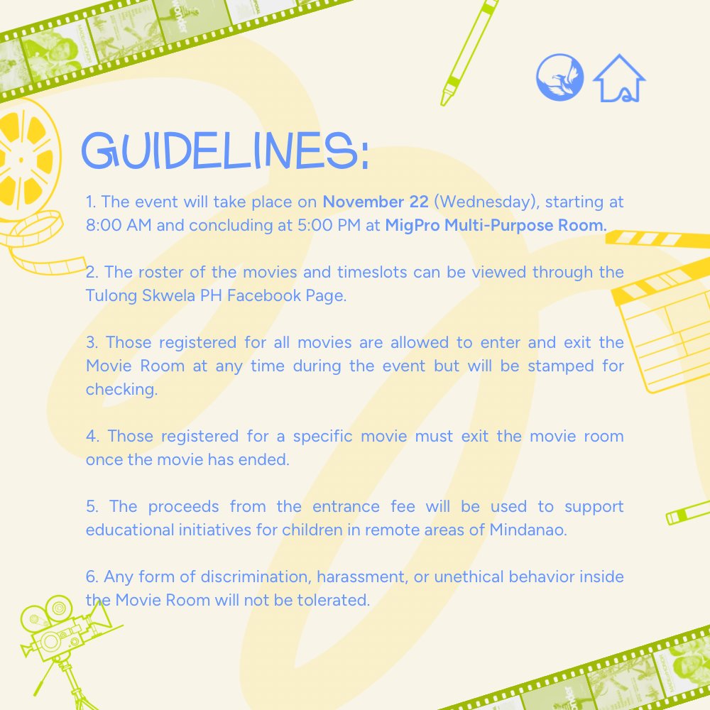 TulongSkwelaPH3's tweet photo. Films will finally roll as 𝐒𝐈𝐍𝐄𝐒𝐤𝐰𝐞𝐥𝐚: 𝐌𝐨𝐯𝐢𝐞 𝐍𝐢𝐠𝐡𝐭 pushes through! 🎞️🤩

Get ready to be immersed in the magic of cinema, where every frame sparks conversations, connections, and unforgettable moments. 📽️✨ https://t.co/tvjQuDr1Ni