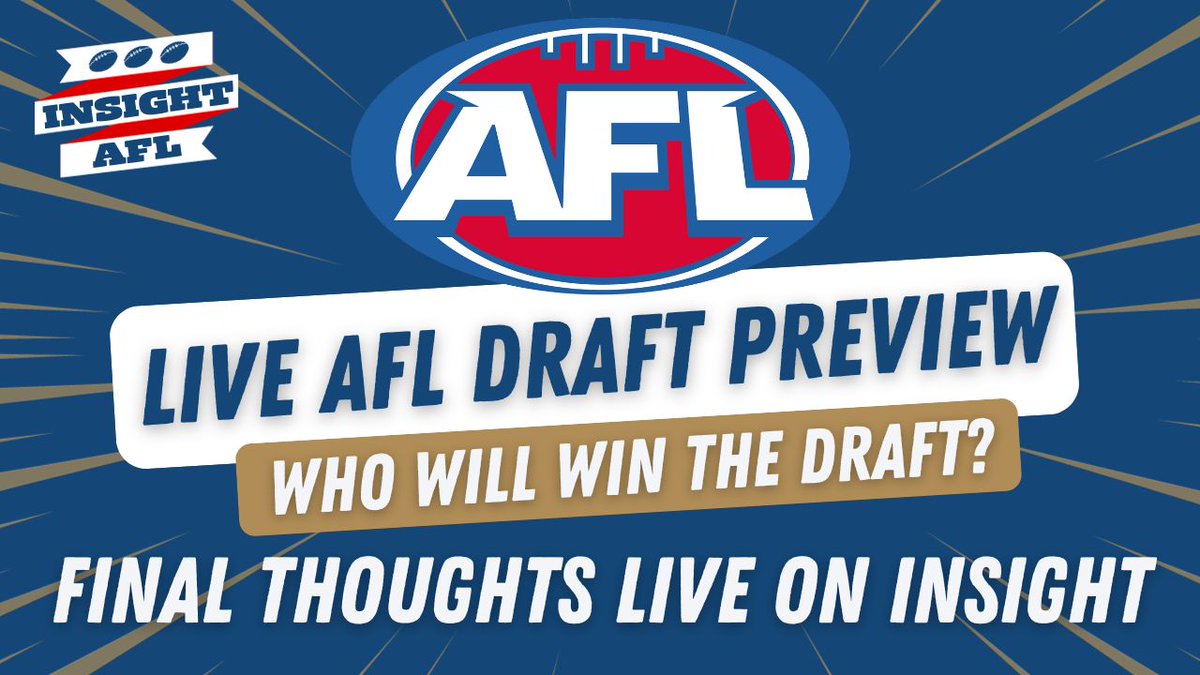 SCInsightPod's tweet photo. ๐จGOING LIVE... RIGHT NOW!!๐จ
Join us RIGHT NOW as we go live with #InsightAFL experts @SC_BigHorse @FilthyIFS and @Herby_Bull Get their final and definitive thoughts on the #AFLDraft If you love your @AFL you don't want to miss this!
๐ฝ๏ธ: https://t.co/HLfCLaoMvhโฆ https://t.co/pIPXdAMgXC