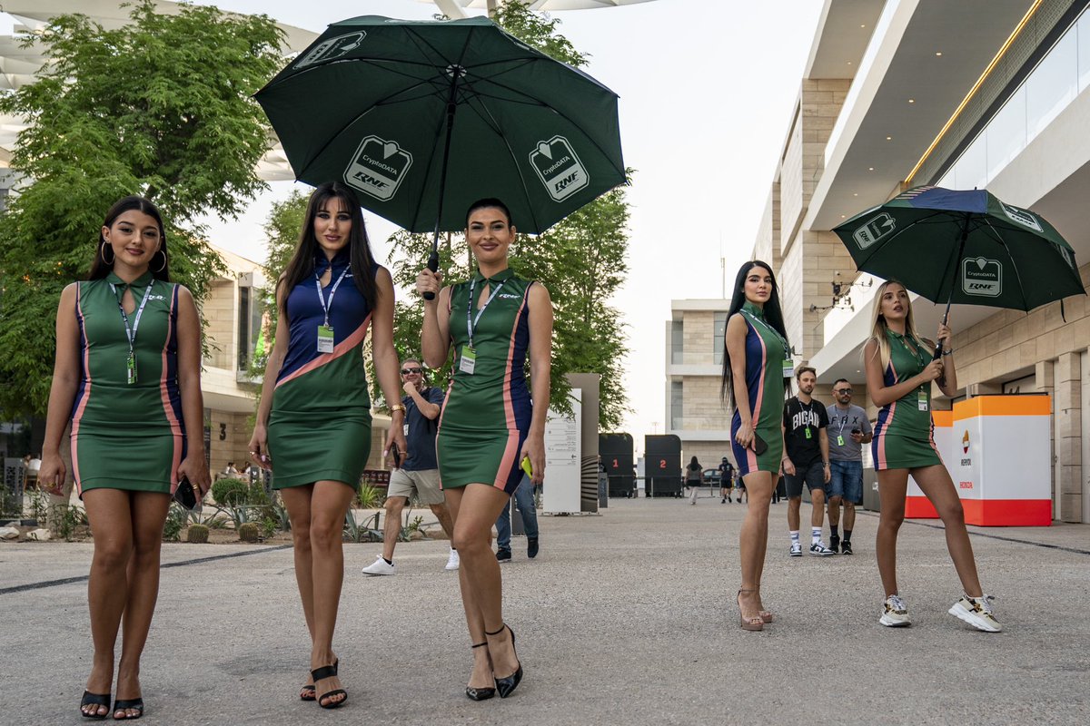 Ready for Sunday! Our team Grid Girls are shining bright in sunny Qatar 🇶🇦 dressed in comfort by Airdry Microfiber👗 #rnfmotogpteam | #Airdry | #microfiber | #MotoGP | #QatarGP