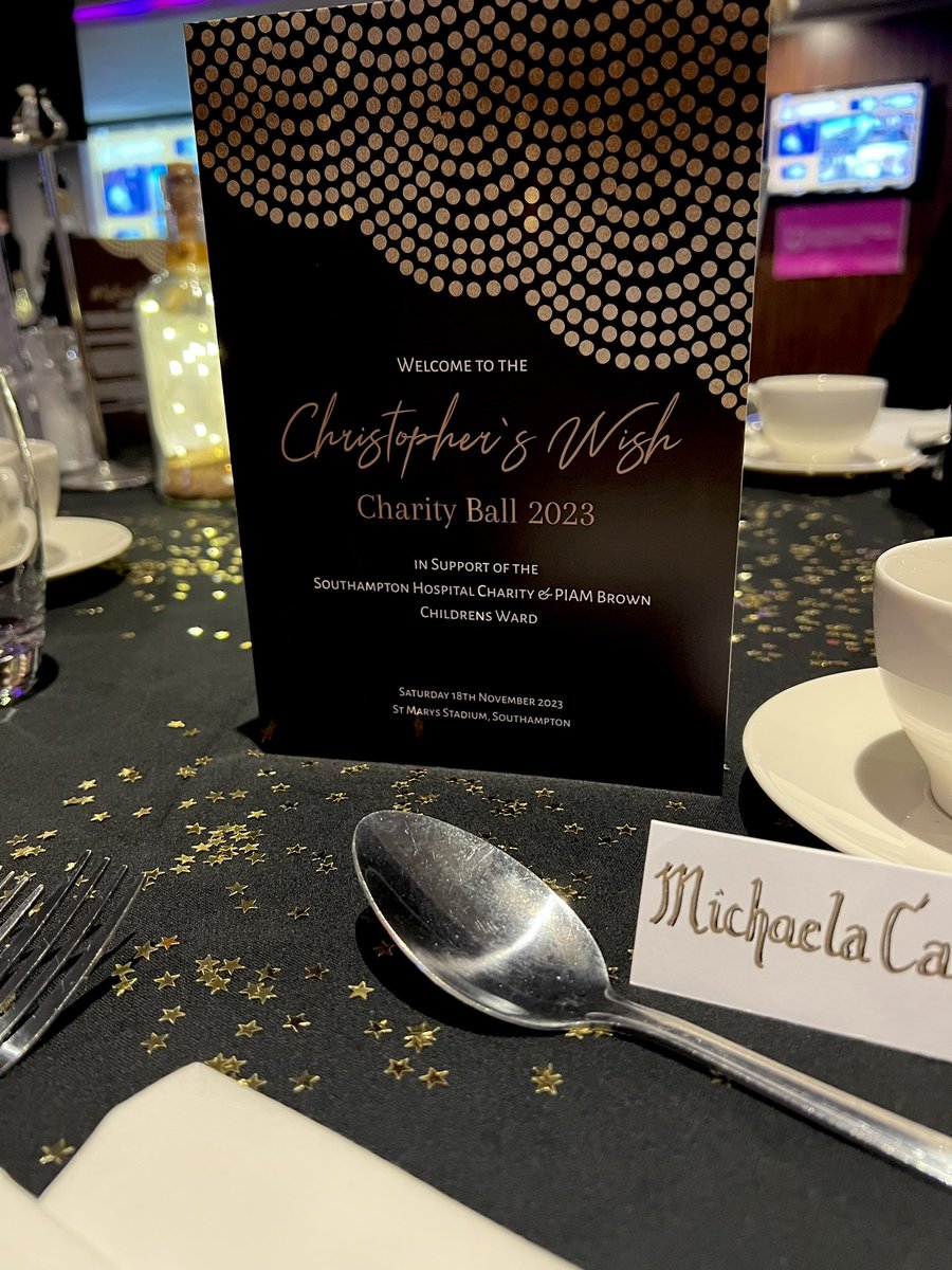 MichaelaCater94's tweet photo. Charity ball dinner at @SouthamptonFC last night 🏟️⚽️ Lovely evening raising money for Christopher’s wish in support of the Southampton Hospital charity &amp; Plam Brown children’s ward 🩶 @SotonChildHosp https://t.co/Ut6Rr9QOfM