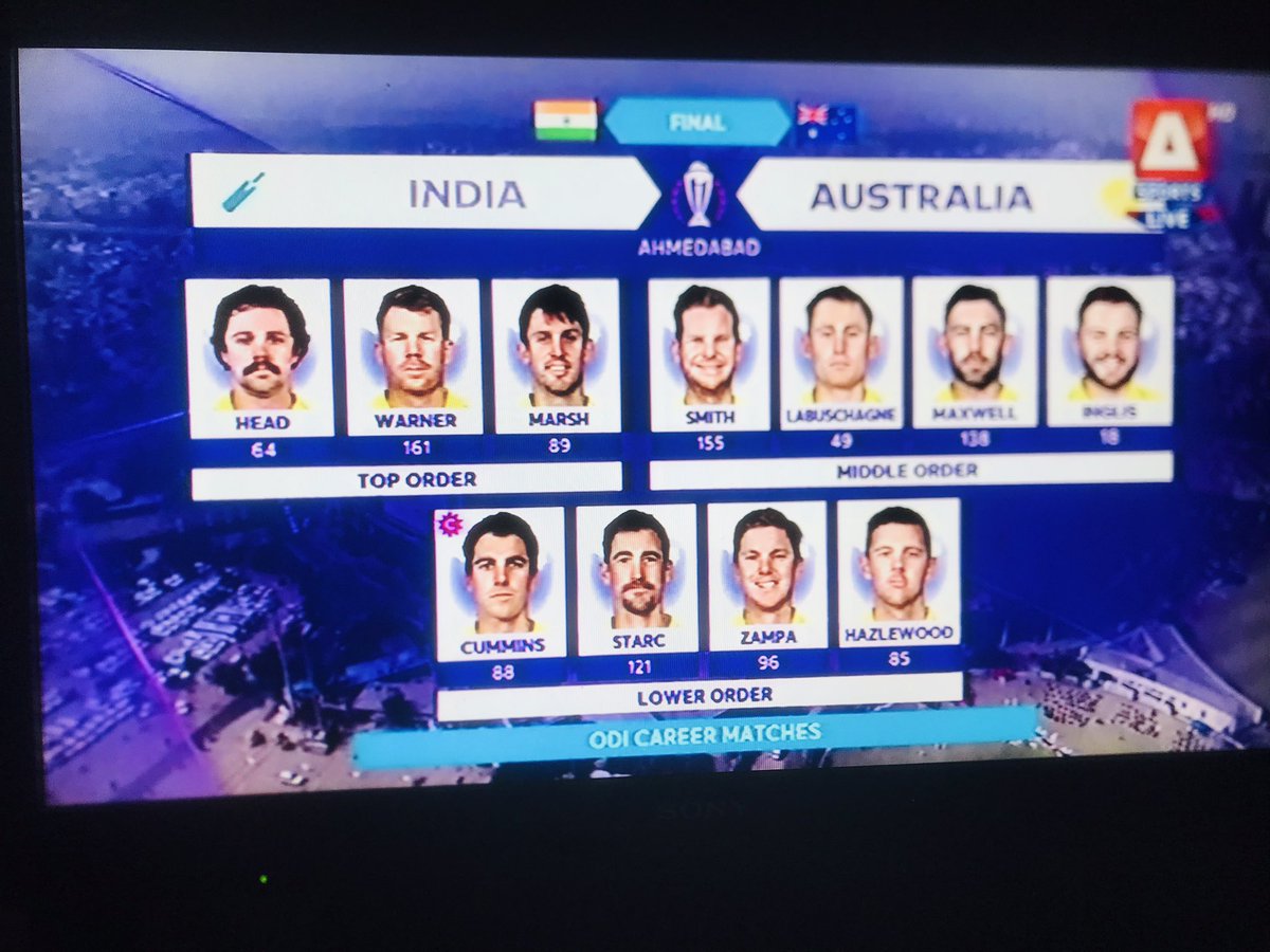 tahirthe12thman's tweet image. 🚨FINAL of Icc men’s Cricket 🏏 world cup 2023 

India 🇮🇳 Vs Australia 🇦🇺 

Toss : Australia 🇦🇺 won and Elected to field 

India 🇮🇳 and Australia 🇦🇺 Same playing Xl

Going to be good contest between them 

#CWC23 
#cwc23india
#AUSvIND
