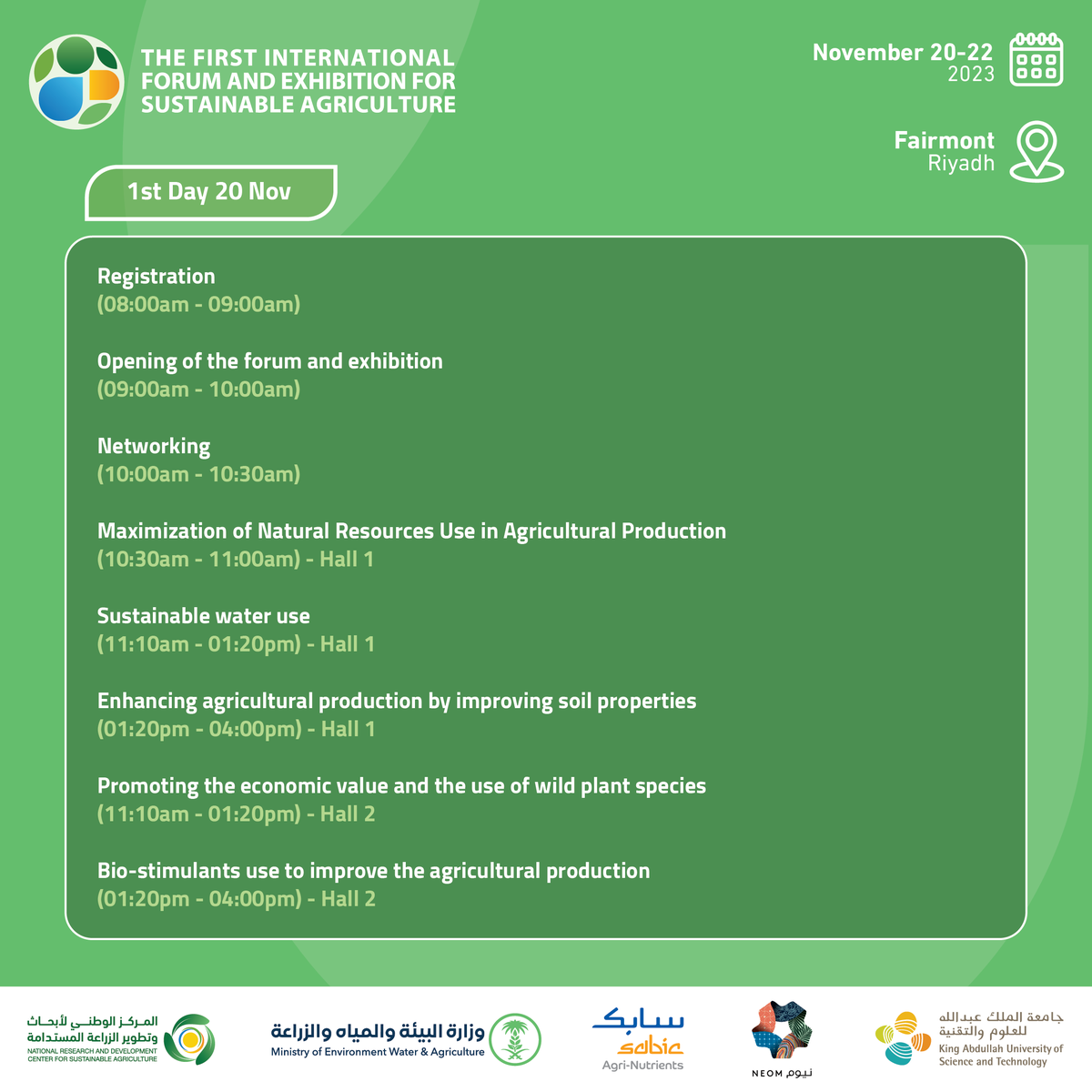 EstidamahSA's tweet photo. Day 1 of #IFESA 2023: Natural resources require specific attention to the management and use of water, soil, and biodiversity. Join the sustainability revolution in Riyadh, KSA, Nov 20-22. Register now:
https://t.co/7SXQ537P3y
🚜🌏 #SustainableAgri
@MEWA_KSA
@NEOM
@SABIC https://t.co/wNhVyRUsri