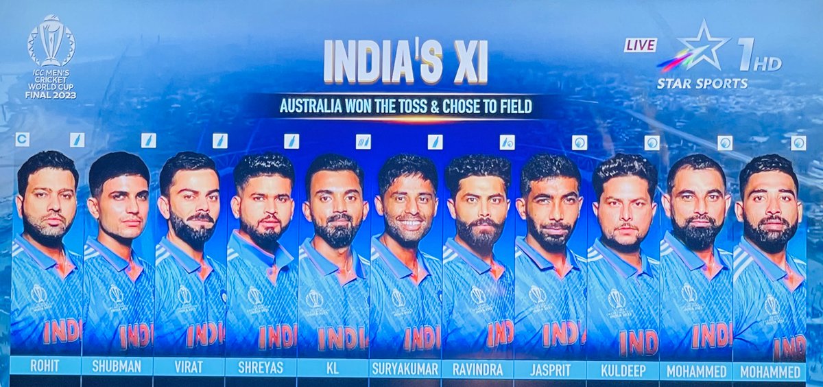 tanveery's tweet photo. 11 Players = 1.3 Billion Aspirations! #INDvsAUSfinal #INDvAUS https://t.co/mHhywlBqtV