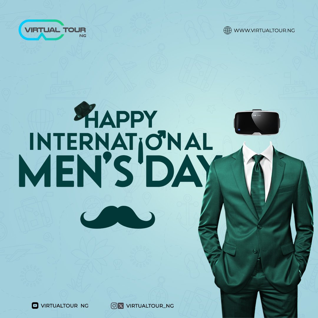 virtualtour_ng's tweet photo. Happy International Men's Day! 🎉  

Today, we celebrate the strength, resilience, and positive impact of men around the world 🌍

Let's foster a culture of support, understanding, and equality for everyone. 💙💪 

#InternationalMensDay #CelebrateMen https://t.co/UCjDh4QZN7
