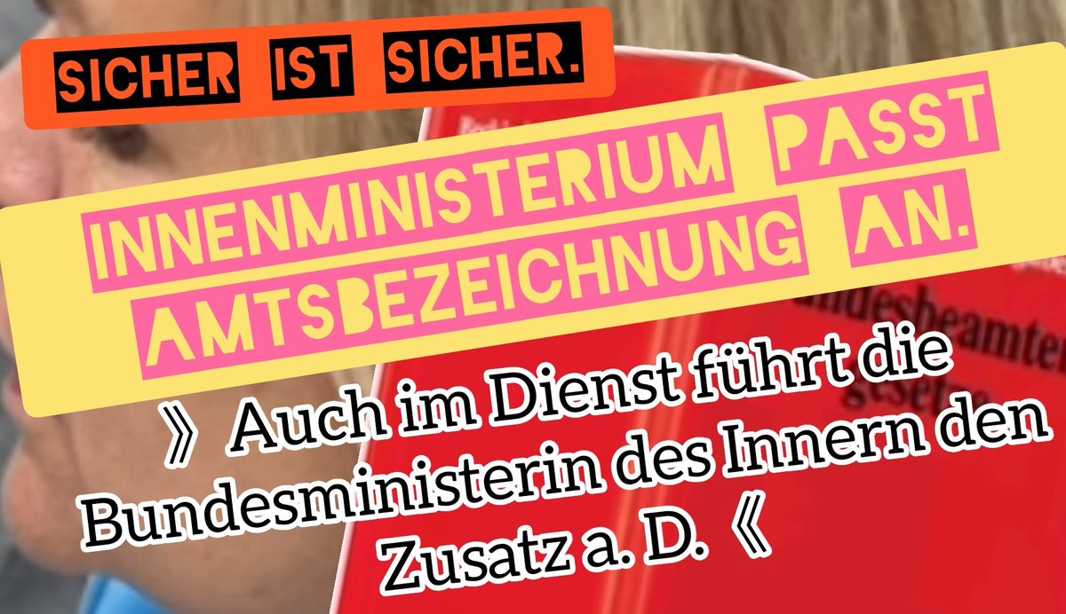 Faeser. Faeser. Faeser.
@Bundeskanzler, was nun?

#SPD ⚠️ #Sicherheitsrisiko @BMI_Bund #Beamtenrecht 😅