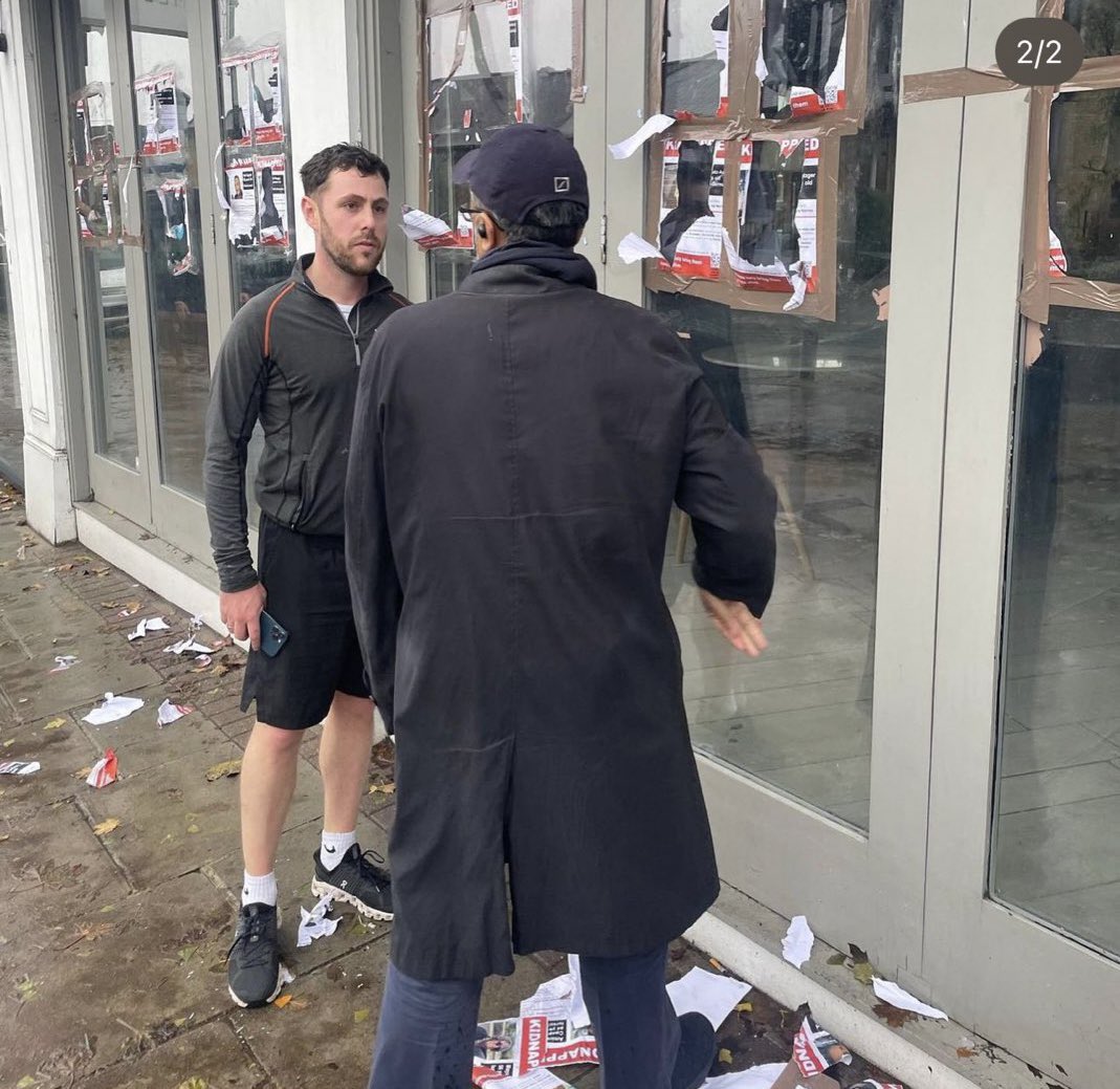 Caught ripping down posters in Mill Hill London. 

He’s wearing a <a href="/DeutscheBank/">Deutsche Bank</a> cap. Employees generally receive these types of caps, I've been told.

Who is he? Does he work for <a href="/DeutscheBank/">Deutsche Bank</a>? Send us a direct message in confidence.

#HamasTerrorists 
#HamasISIS