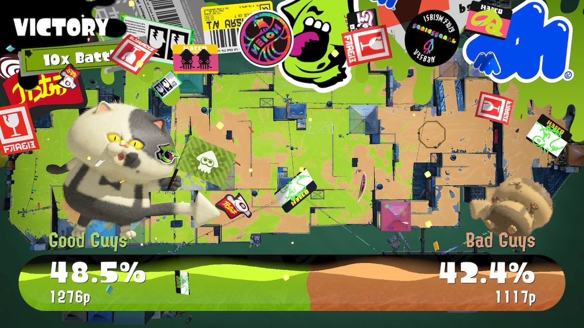 AwesomeJess_'s tweet photo. Won a 10X for team hug! GG!  #Splatoon3 #NintendoSwitch https://t.co/YeE7Zntvy1