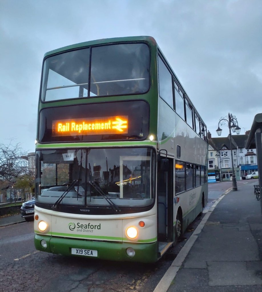 Today we are providing railway replacement services from Bexhill to Rye. One of our deckers seen in Bexhill town before starting the first journey of the day